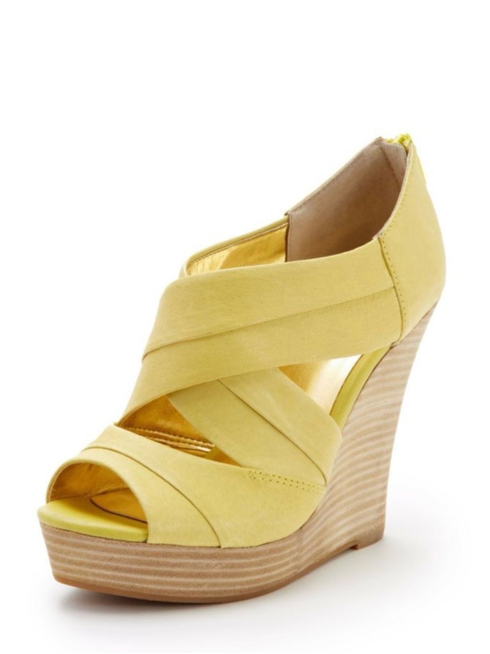 Seychelles Yellow Wedge Sandals